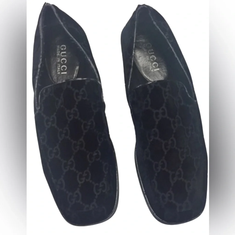 GUCCI Black Suede Double G Platform Loafers - Picture 9 of 13